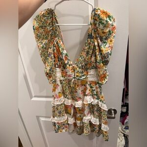 For Love and Lemons Floral Print Dress